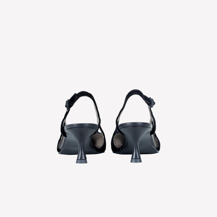 Roberto Festa SLINGBACK IN VELLUTO CON FIBBIA CRISTALLI BAGUETTE ATENA Soddisfazione Garantita