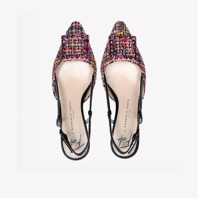Roberto Festa slingback in pave multicolor e accessorio strass stefy Negozi Online
