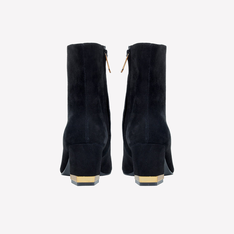 Roberto Festa ANKLE BOOT IN CAMOSCIO CON DETTAGLIO METALLICO COLOR ORO AMBRATO RISAS Offerta