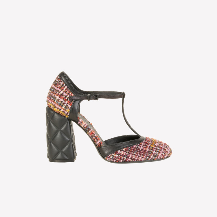 Roberto Festa DÉCOLLETÉ T-STRAP IN BOUCLÉ MULTICOLOR OLIMPYA Vendita