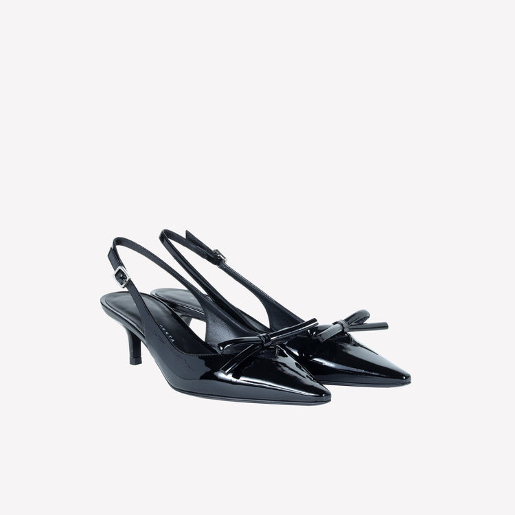 Roberto Festa SLINGBACK IN VERNICE NERA CON FIOCCHETTO SENYA Pezzi Unici