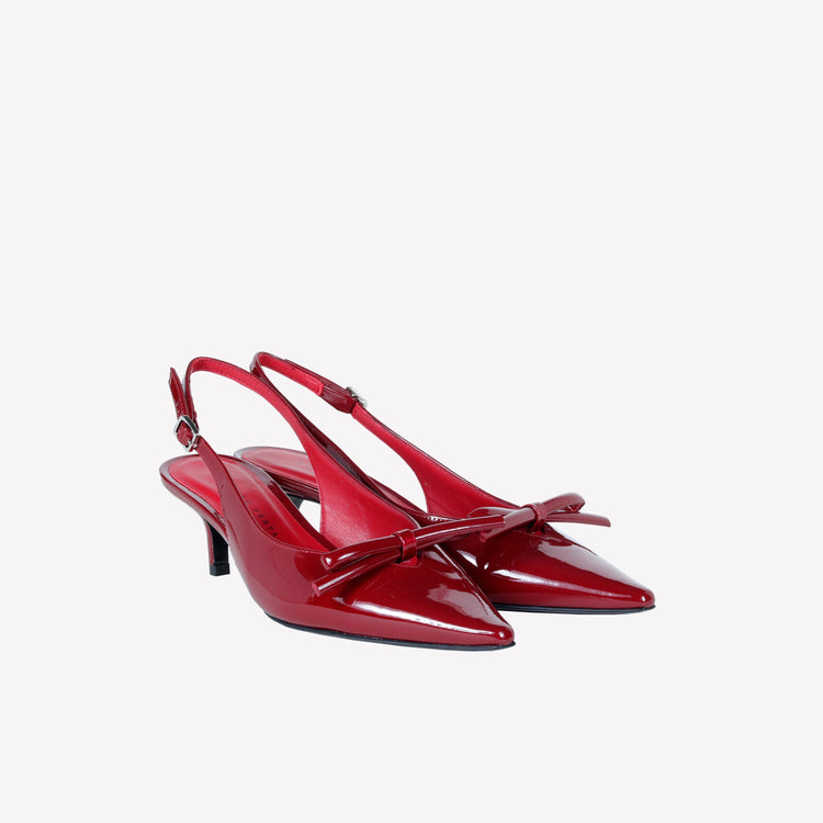 Roberto Festa SLINGBACK IN VERNICE ROSSA CON FIOCCHETTO SENYA Soddisfazione Garantita