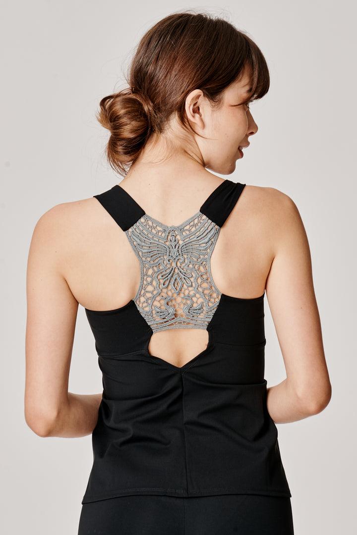 Sàpopa Tulipano Grey Lace Tank Top Economico