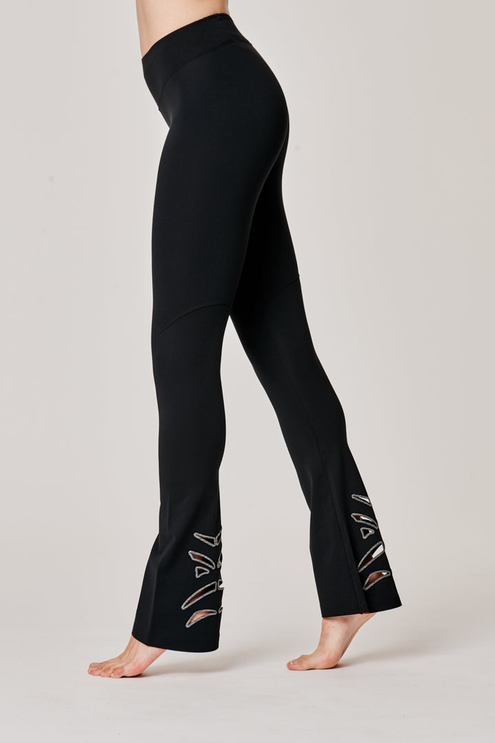 Sàpopa Vortice Black Flare Leggings Consegna Veloce