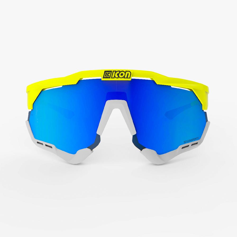 Scicon Aeroshade XL Occhiali Ciclismo Giallo Fluo/Blu Qualità Garantita