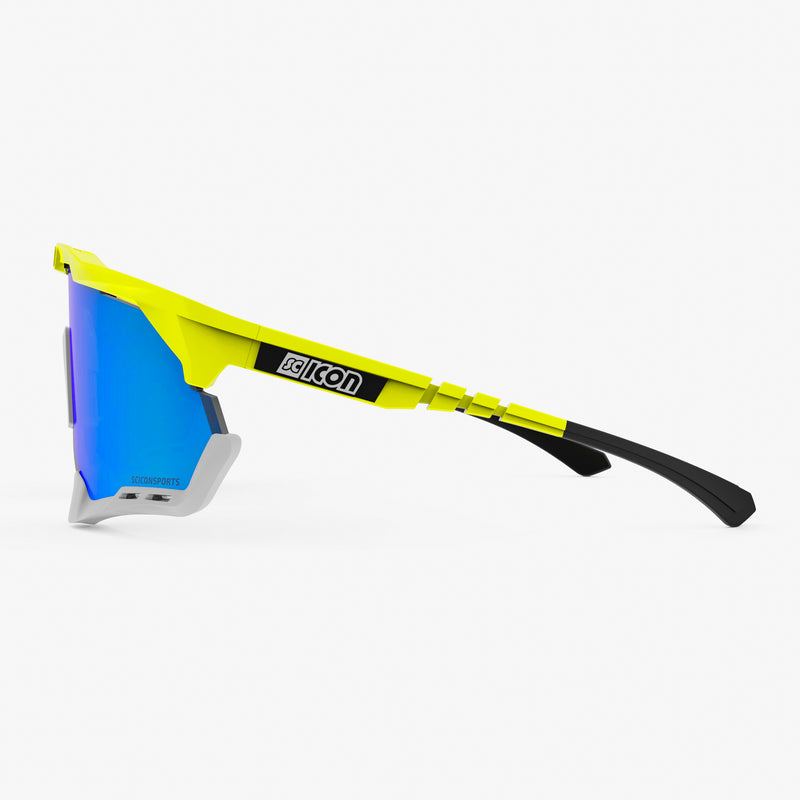 Scicon Aeroshade XL Occhiali Ciclismo Giallo Fluo/Blu Qualità Garantita