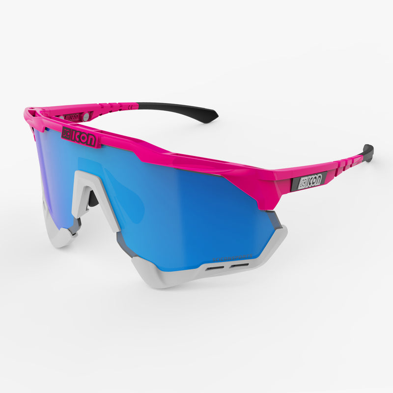Scicon Aeroshade XL Occhiali Ciclismo Rosa Fluo/Blu Convenienza