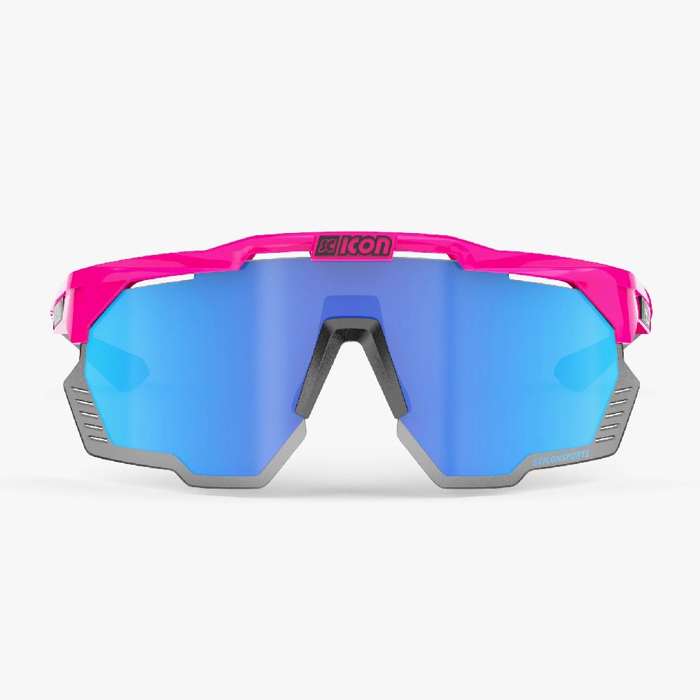 Scicon Aeroshade Kunken Occhiali Ciclismo Rosa Fluo/Blu Novità