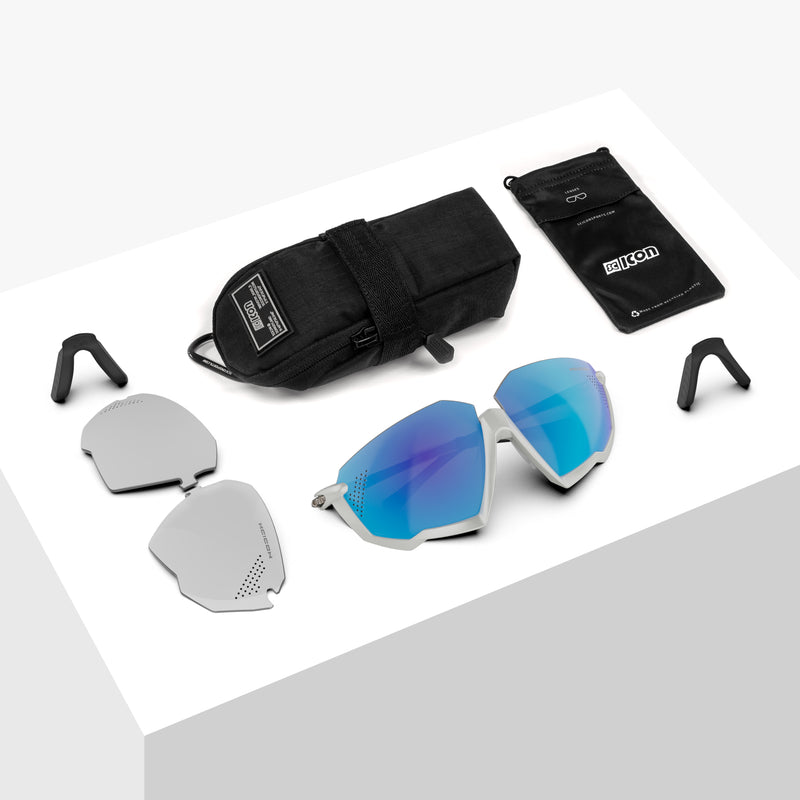 Scicon Aerojet Occhiali Ciclismo Bianco/Blu Consegna Veloce