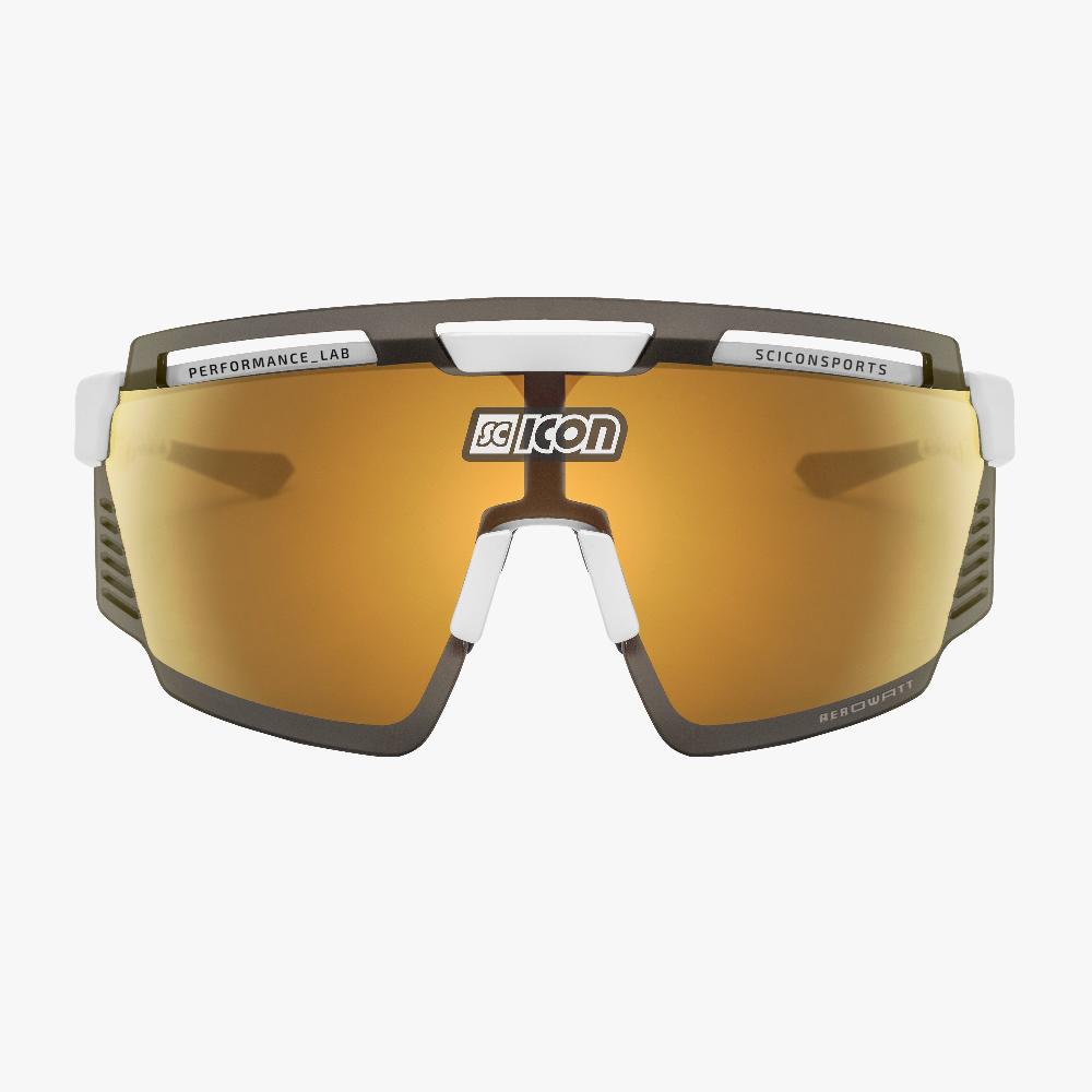 Scicon Aerowatt Occhiali Sportivi Bianco/Bronzo Vendita