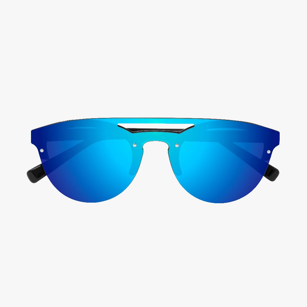 Scicon Occhiali da sole Cover Montatura Nera Lenti Blu Smaltimento dello stoccaggio