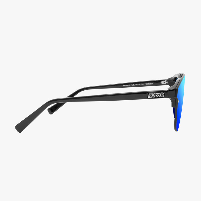 Scicon Occhiali da sole Cover Montatura Nera Lenti Blu Smaltimento dello stoccaggio