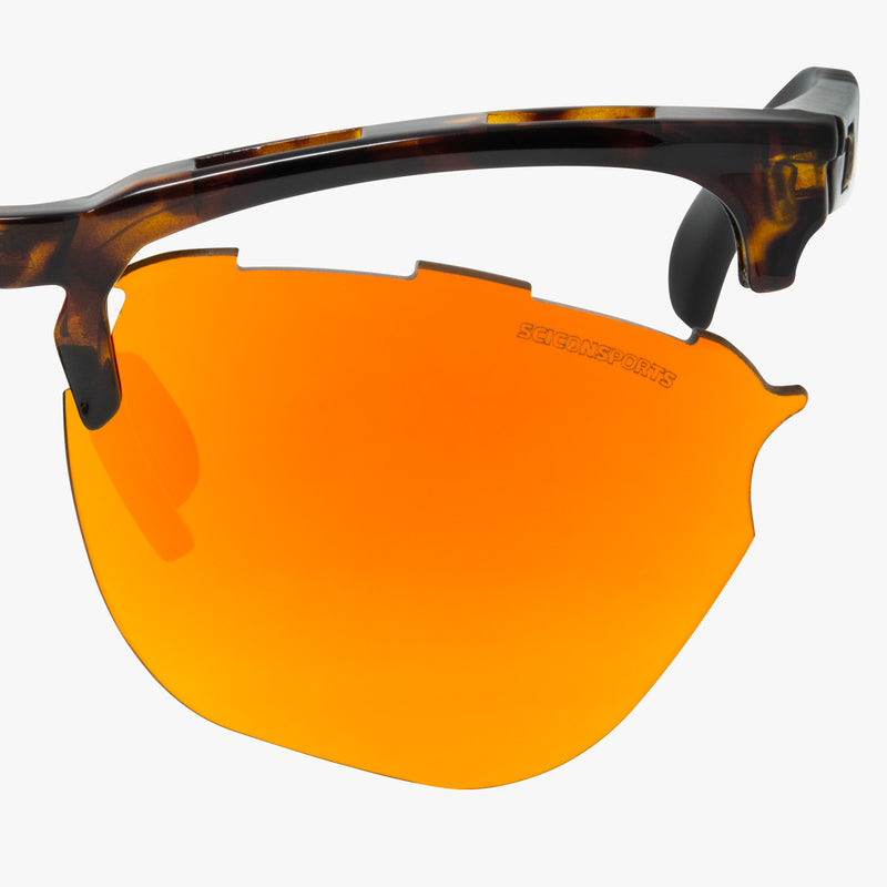 Scicon Occhiali da sole Gravel Tartarugati/Lenti Rosse Specchiate Esporta salva