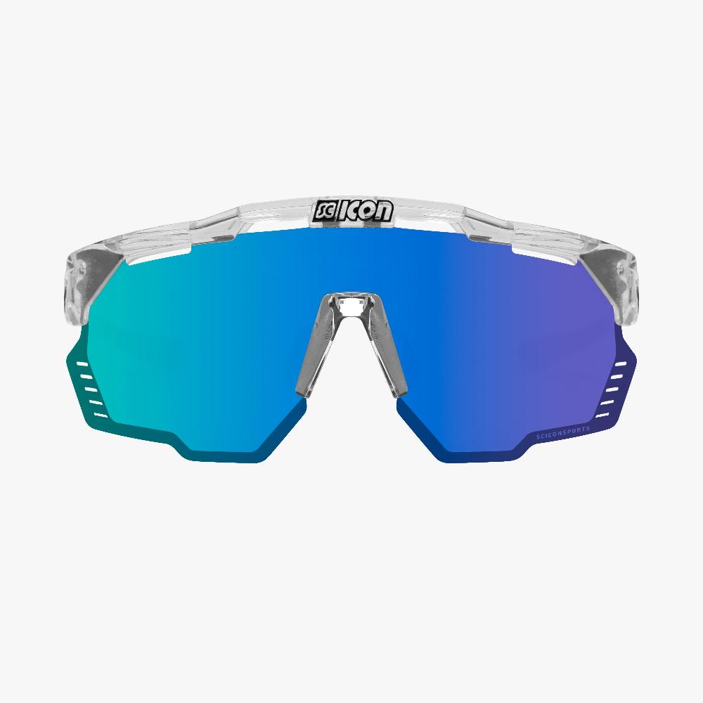 Scicon Aeroshade Kunken Occhiali Ciclismo Cristallo/Blu Spedizione Gratuita