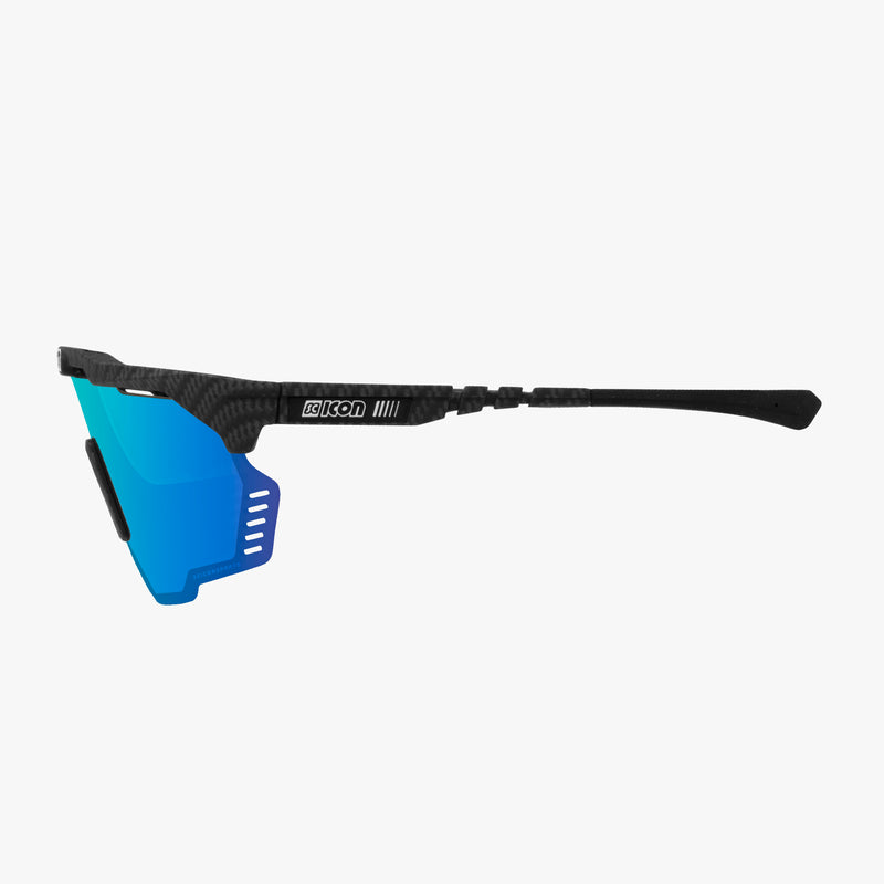 Scicon Aeroshade Kunken Occhiali Ciclismo Carbon Opaco/Blu Pezzi Unici