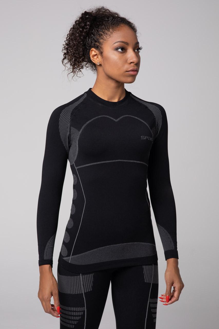 Spaio SPAIO MAGLIETTA TERMOATTIVA CON MANICHE LUNGHE THERMO-EVO DONNA NERO/GRIGIO Sconto