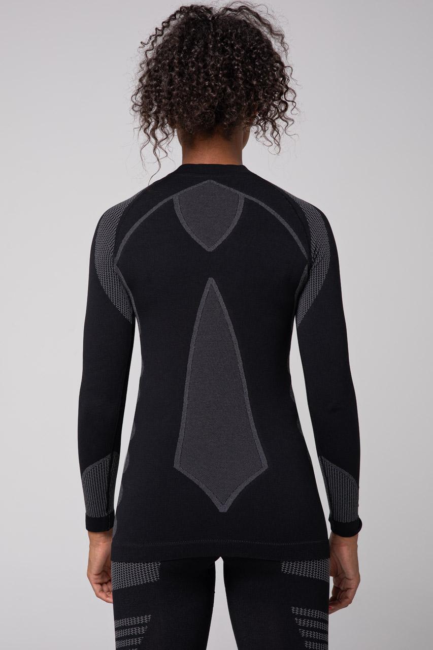 Spaio SPAIO MAGLIETTA TERMOATTIVA CON MANICHE LUNGHE THERMO-EVO DONNA NERO/GRIGIO Sconto