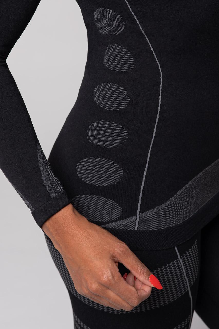 Spaio SPAIO MAGLIETTA TERMOATTIVA CON MANICHE LUNGHE THERMO-EVO DONNA NERO/GRIGIO Sconto