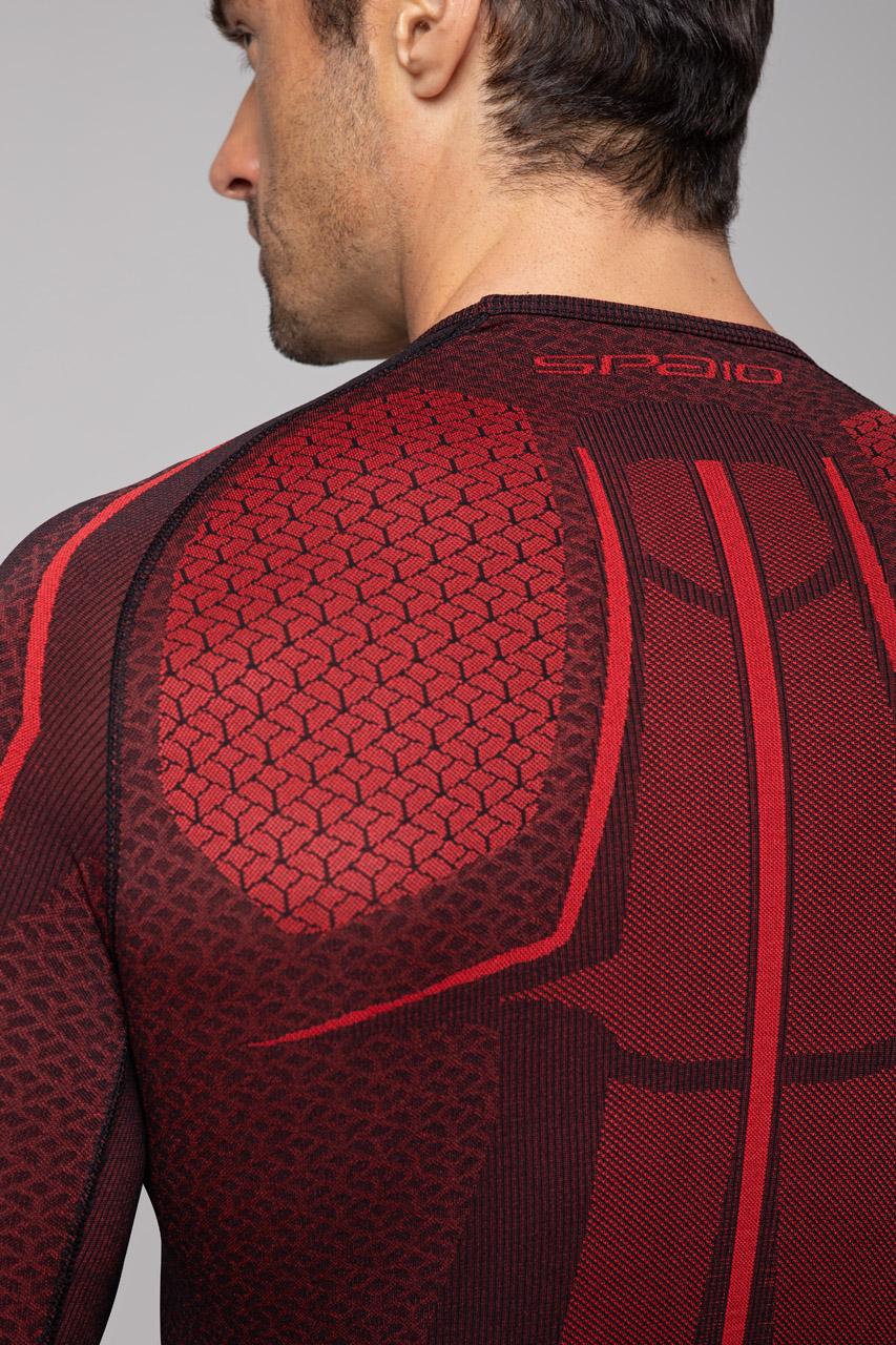 Spaio SPAIO MAGLIETTA TERMOATTIVA "ADRENALINE" UOMO NERO/ROSSO In Saldo