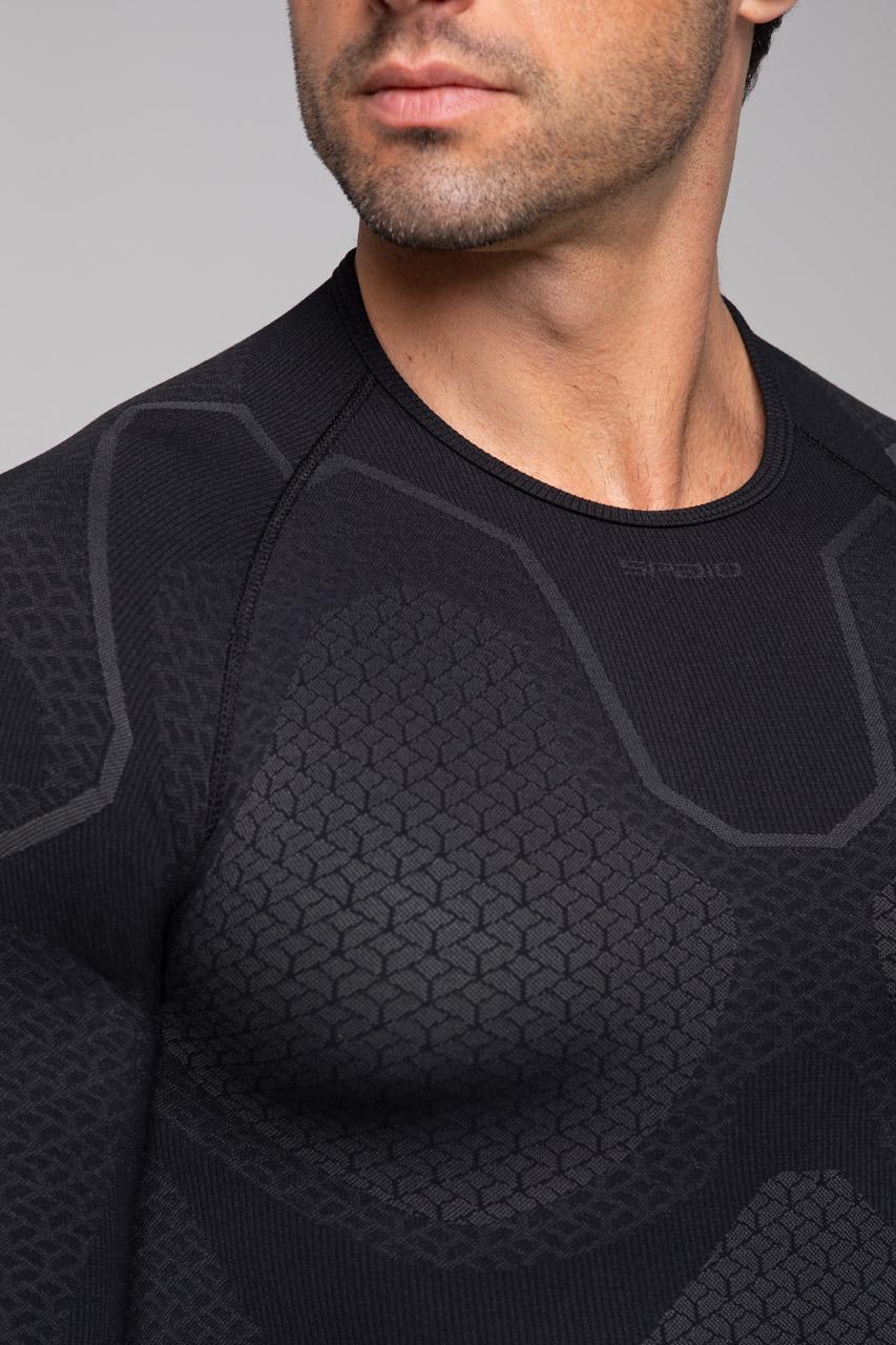 Spaio SPAIO MAGLIETTA TERMOATTIVA "ADRENALINE" UOMO NERO/GRIGIO Nuova