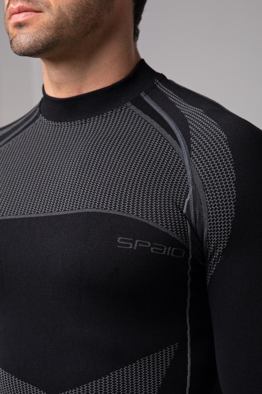 Spaio SPAIO MAGLIETTA TERMOATTIVA CON MANICHE LUNGHE THERMO-EVO UOMO NERO/GRIGIO Moda