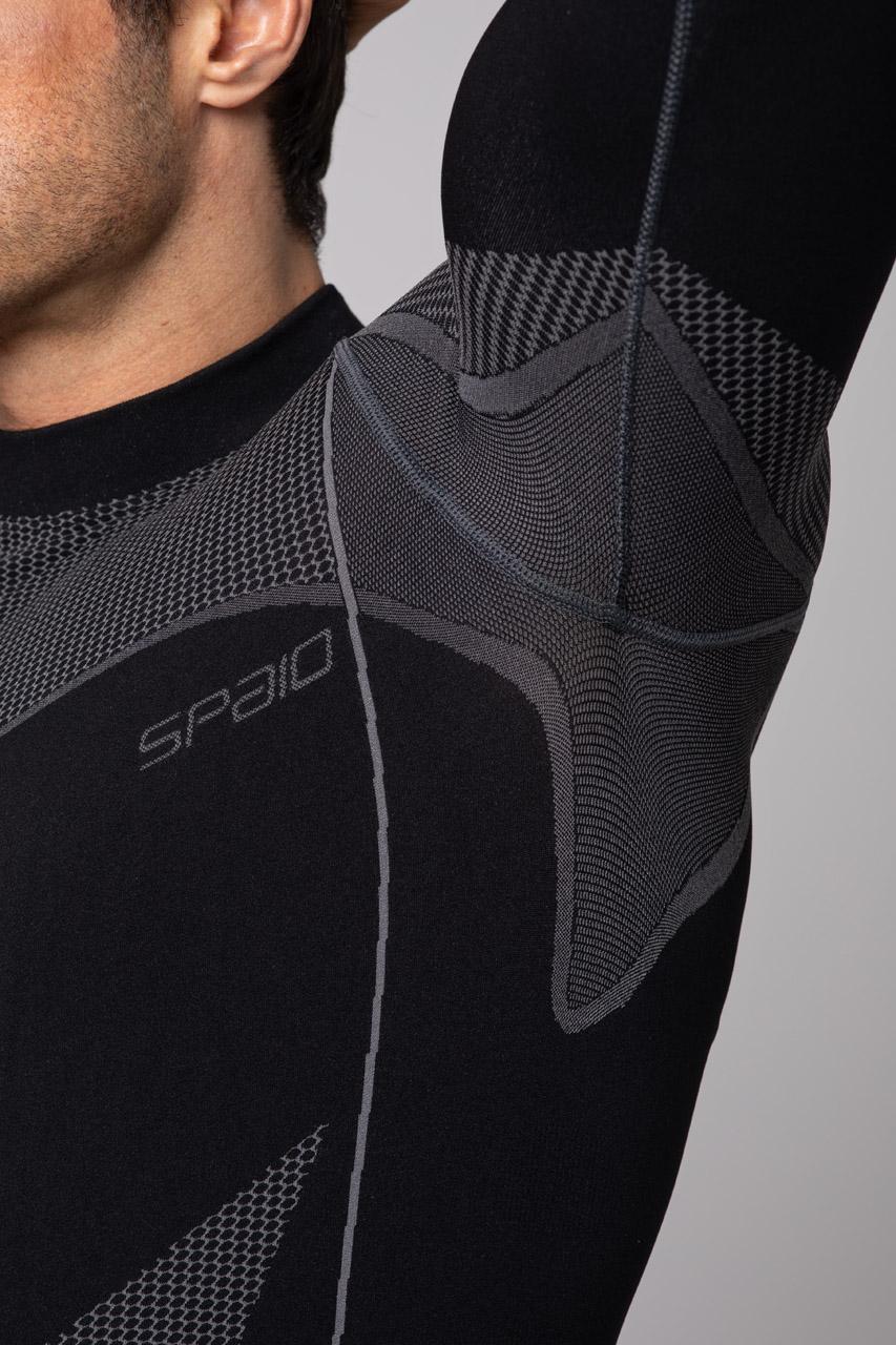 Spaio SPAIO MAGLIETTA TERMOATTIVA CON MANICHE LUNGHE THERMO-EVO UOMO NERO/GRIGIO Moda