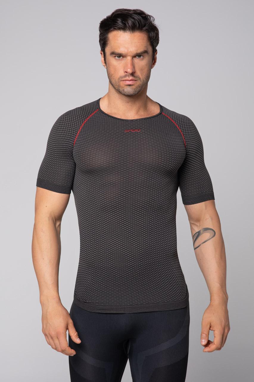 Spaio SPAIO CAMICIA TERMOATTIVA CON MANICHE CORTE BREATH NERO/GRIGIO Pezzi Unici