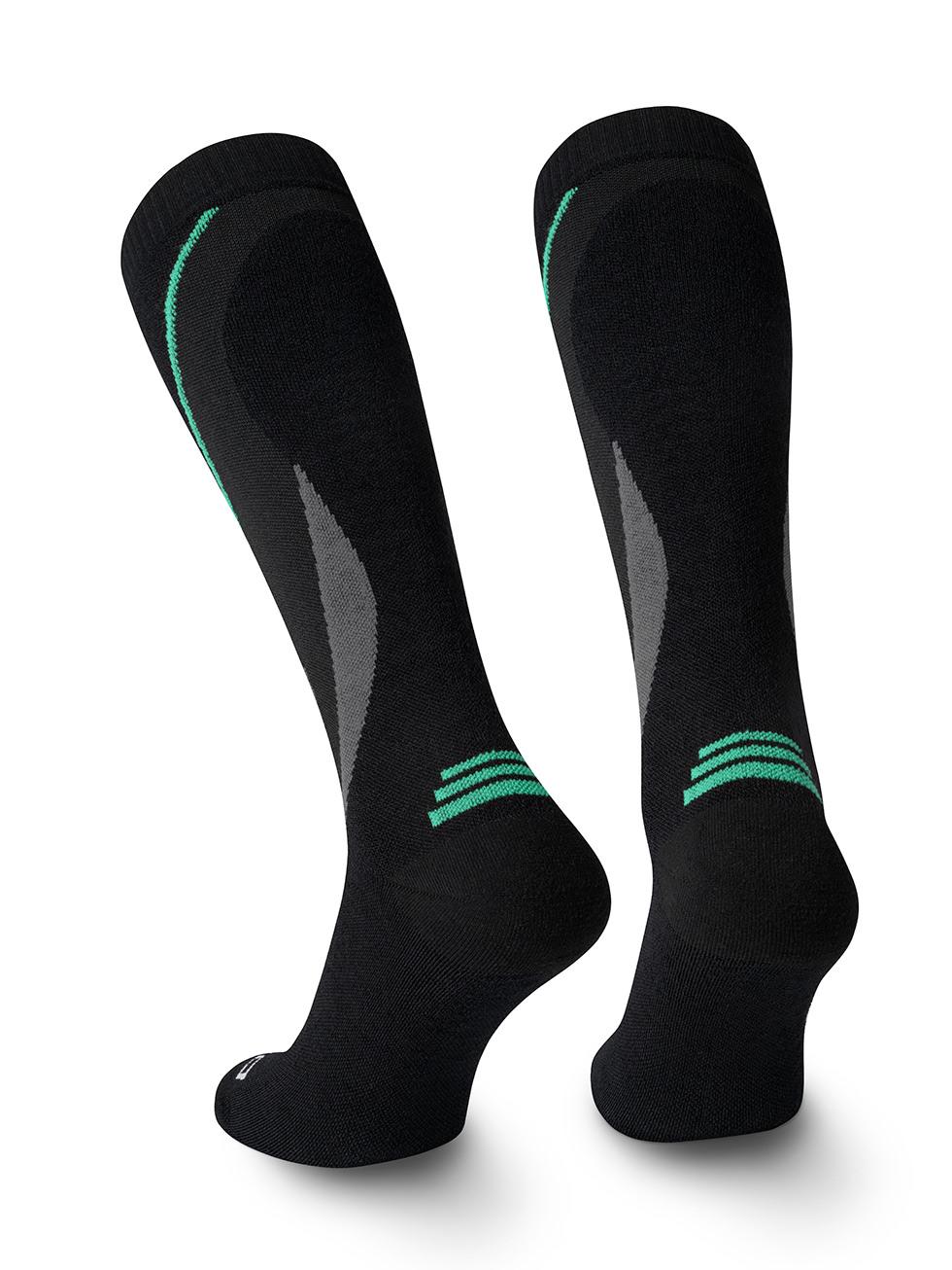 Spaio SPAIO calze da sci compressive SKI SOCKS 01 BLACK/GREY/GREEN Presa
