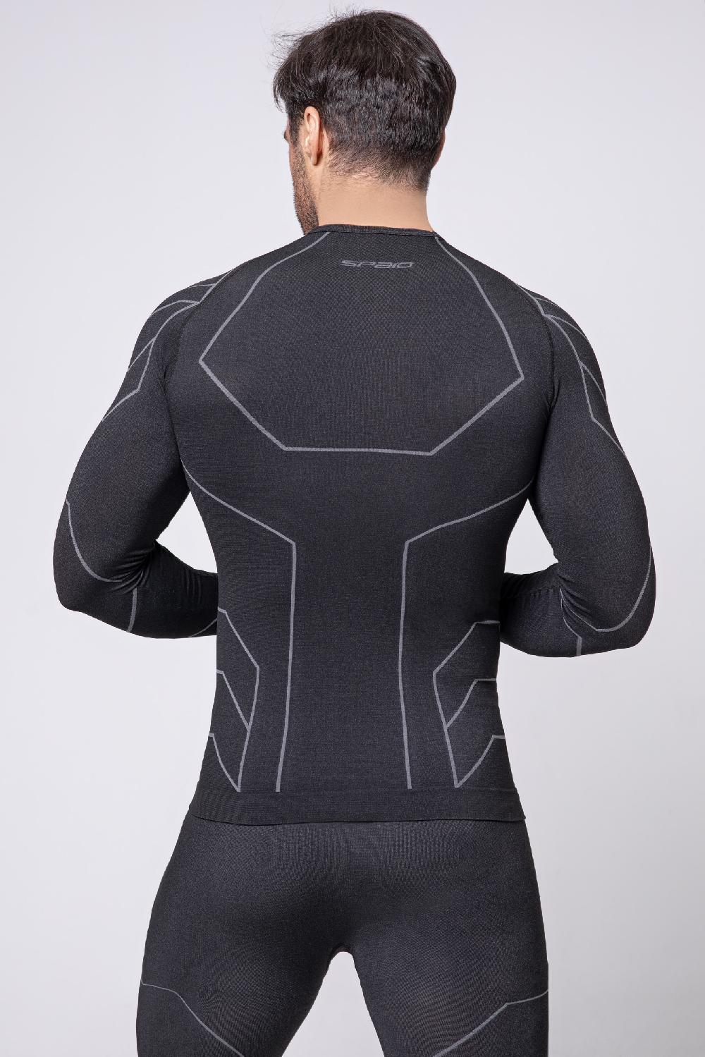 Spaio SPAIO MAGLIETTA CON MANICHE LUNGHE "RAPID" UOMO NERO/GRIGIO Presa
