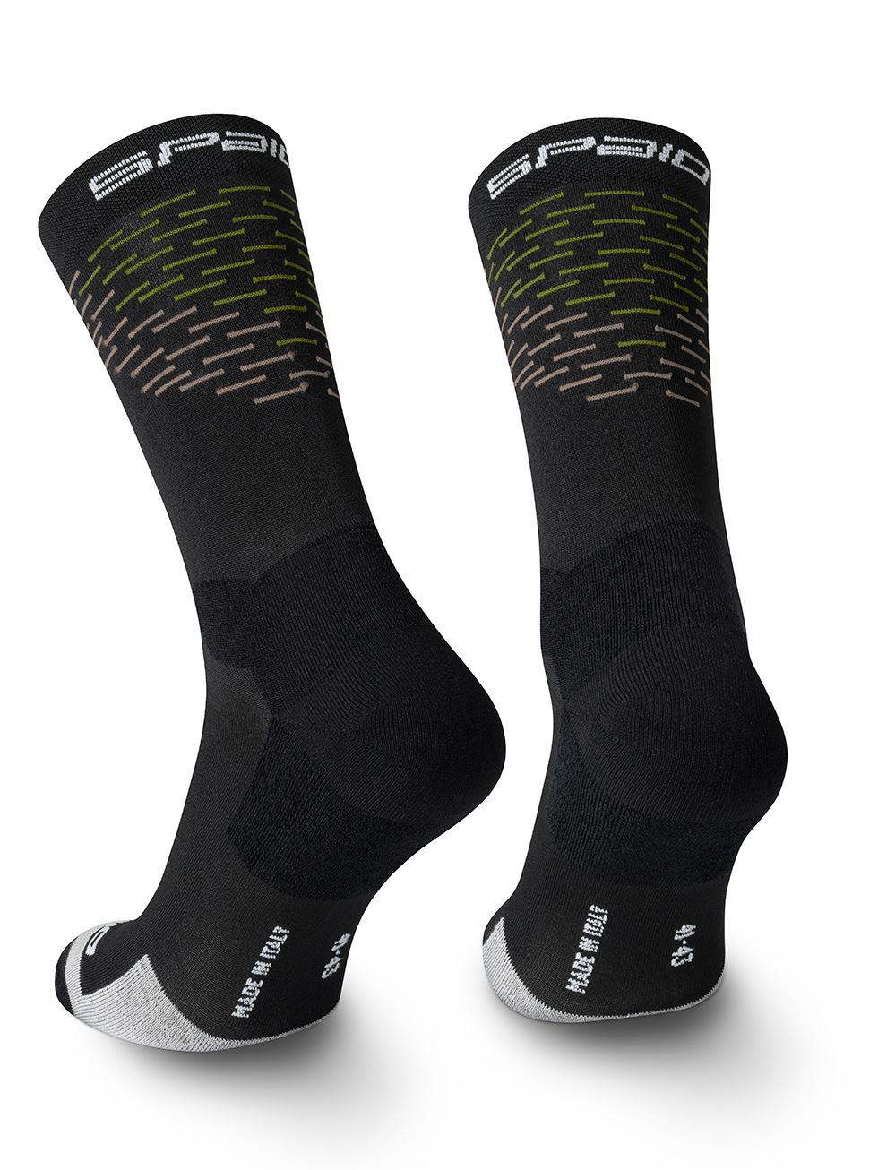 Spaio SPAIO CALZINI DA TREKKING MERINO BLACK/WHITE/GREEN Vendita Economica