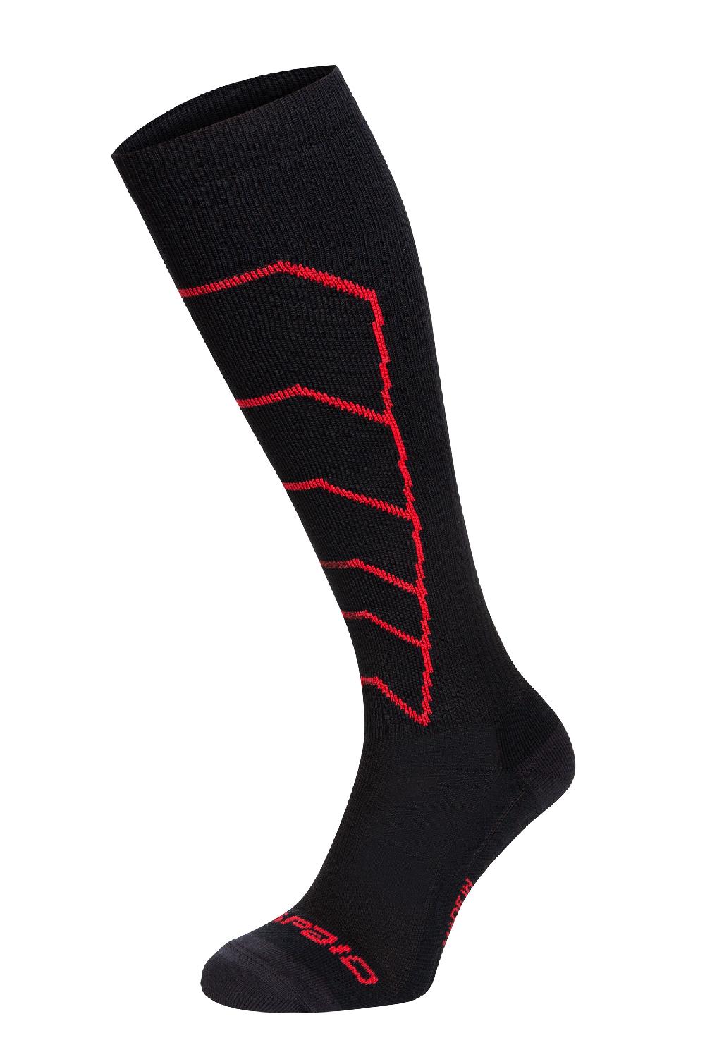 Spaio CALZE LUNGHE A COMPRESSIONE "RAPID" NERO/ROSSO Moda