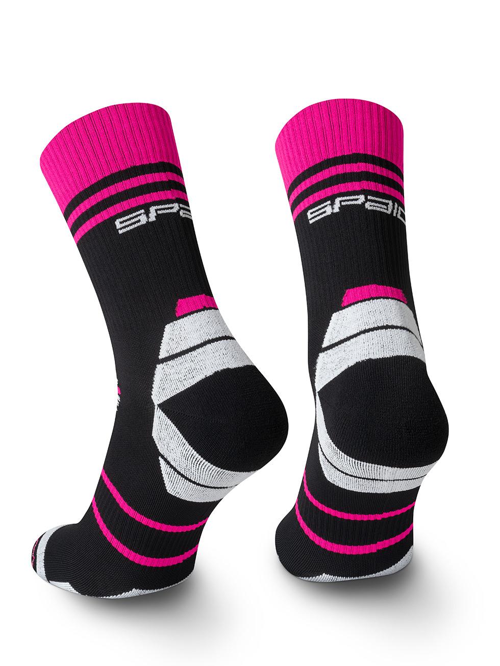 Spaio SPAIO CALZINI DA CORSA POWERFUL BLACK/WHITE/FUXIA Qualità Garantita