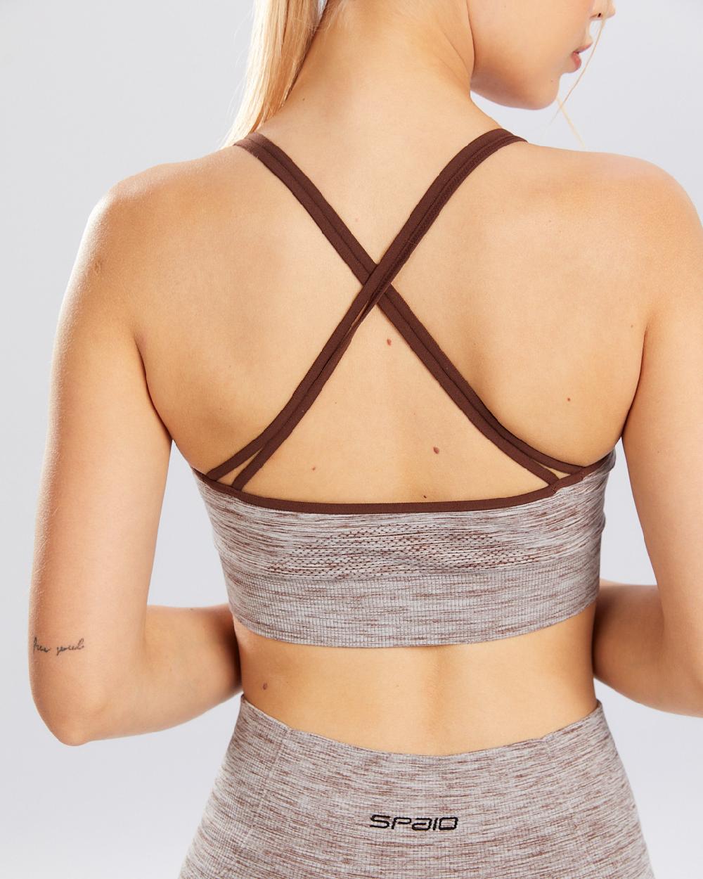 Spaio SPAIO REGGISENO SPORTIVO MELANGE COFFEE Offerte
