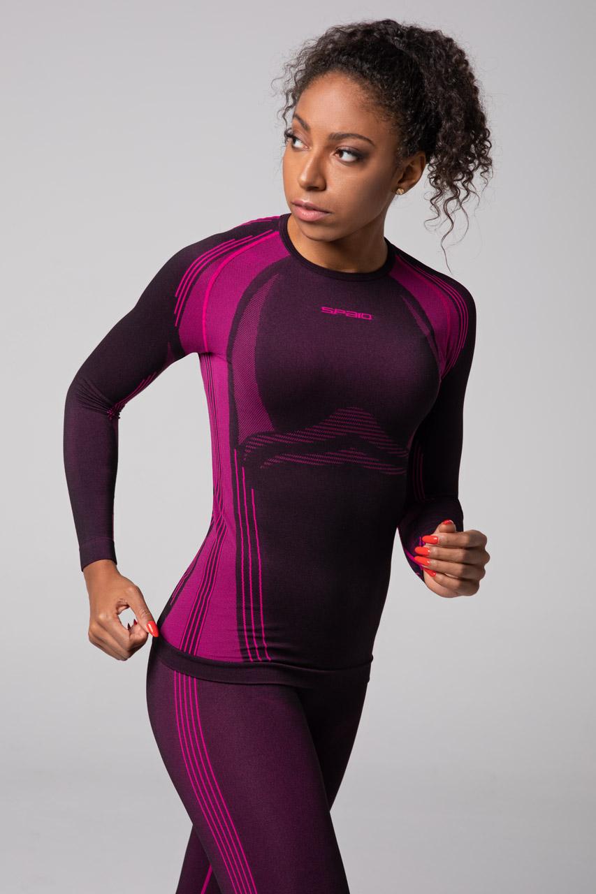 Spaio SPAIO MAGLIA M/L TERMOATTIVA POWERFUL NERO/FUXIA Presa