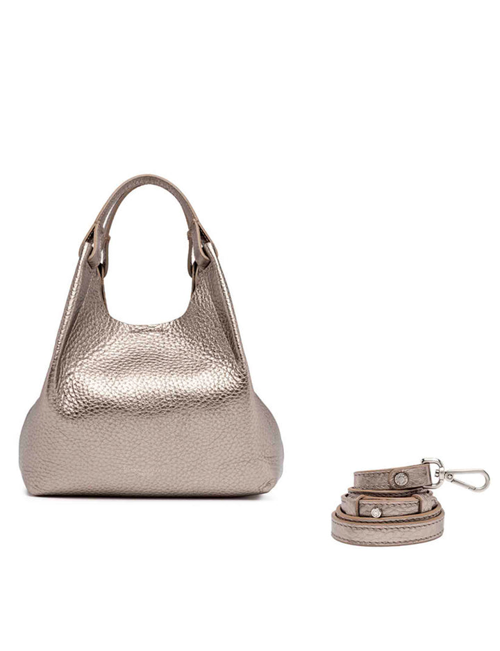 Spatarella Borsa donna mini Dua in pelle argento Shopping Online