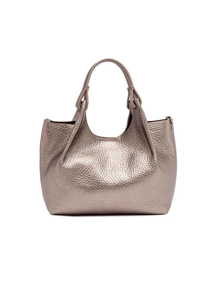 Spatarella Borsa donna mini Dua in pelle argento Shopping Online