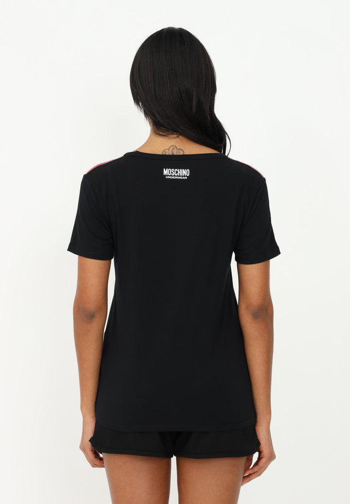 Spatarella T-shirt donna in cotone nero Sconto