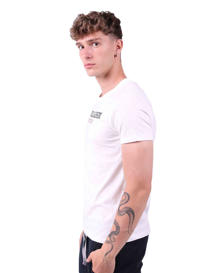 Spatarella T-Shirt uomo in cotone bianco con stampa Promozione Limitata