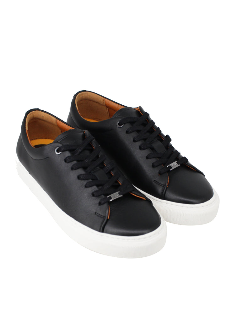 Spatarella Sneakers uomo Martin in pelle nera con suola in gomma Economico
