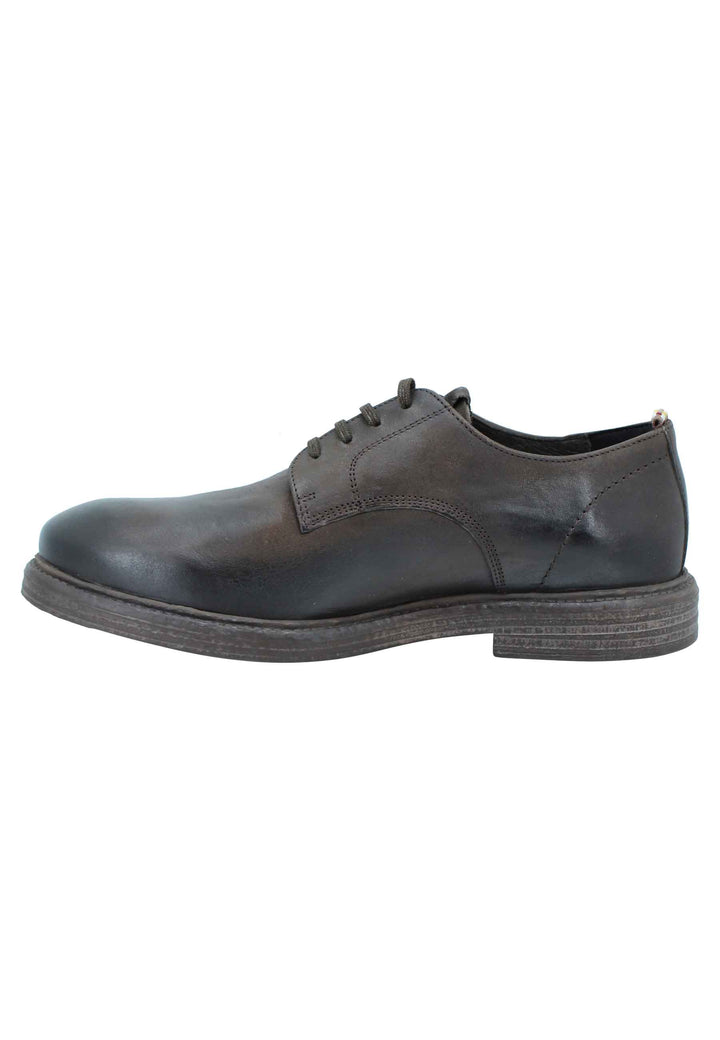 Spatarella Stringata uomo in pelle marrone suola in gomma e sottopiede memory foam Offerte