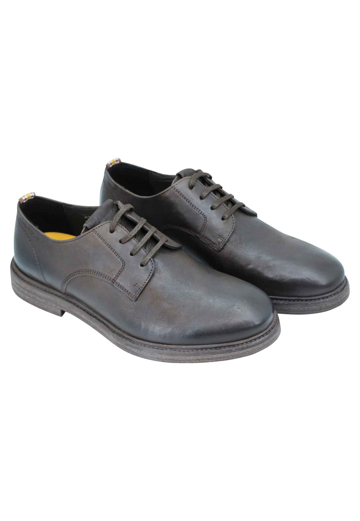 Spatarella Stringata uomo in pelle marrone suola in gomma e sottopiede memory foam Offerte