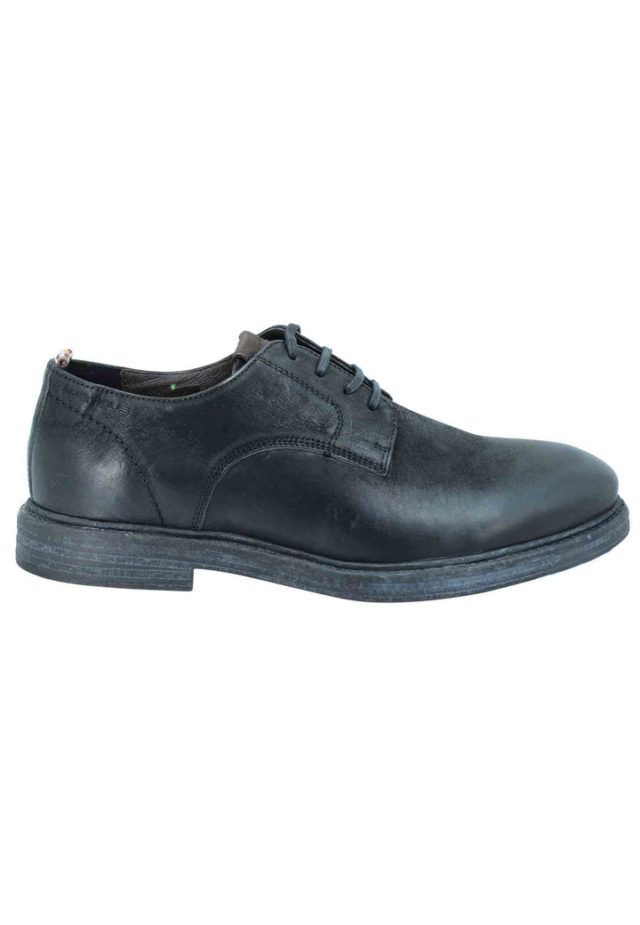 Spatarella Stringata uomo in pelle nera suola in gomma e sottopiede memory foam Hotsell