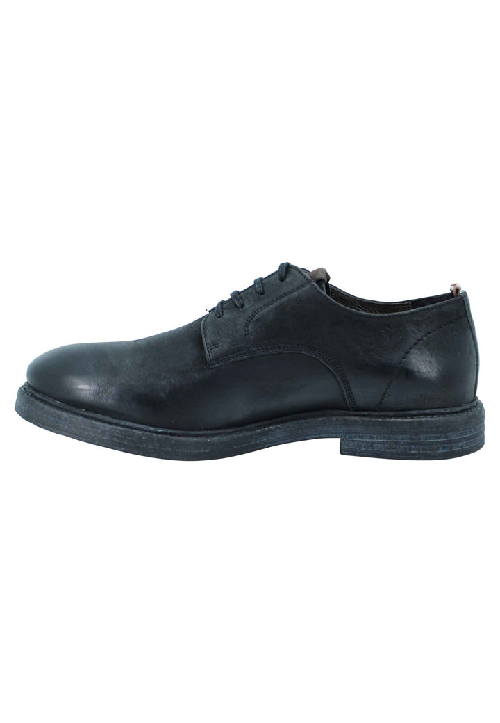 Spatarella Stringata uomo in pelle nera suola in gomma e sottopiede memory foam Hotsell