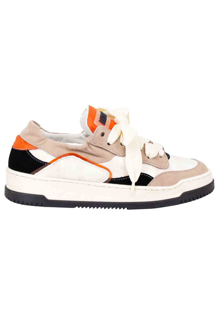 Spatarella Sneakers donna in pelle beige e taupe con fondo gomma I Più Venduti