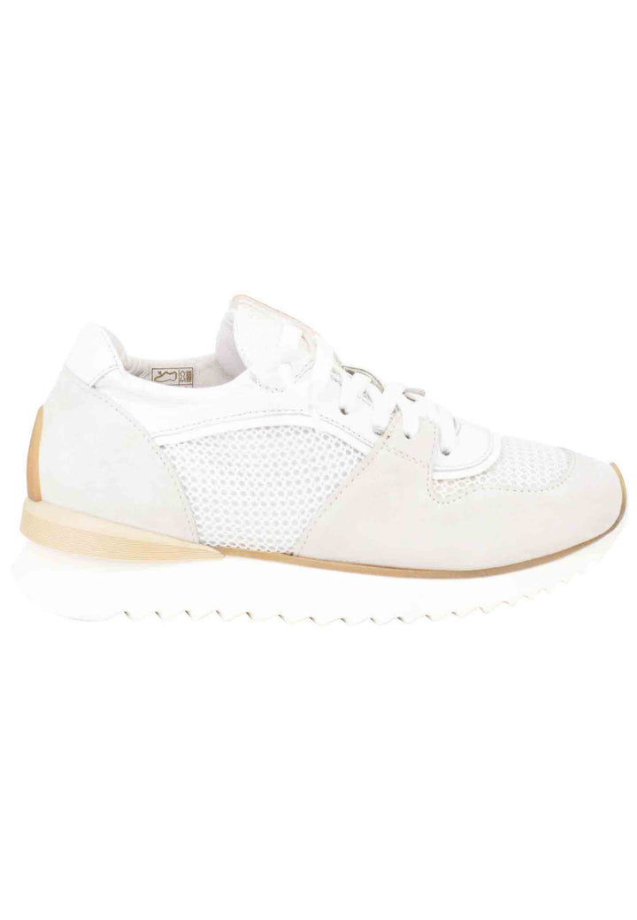 Spatarella Sneakers donna in pelle e tessuto bianco fondo running Vendite Flash