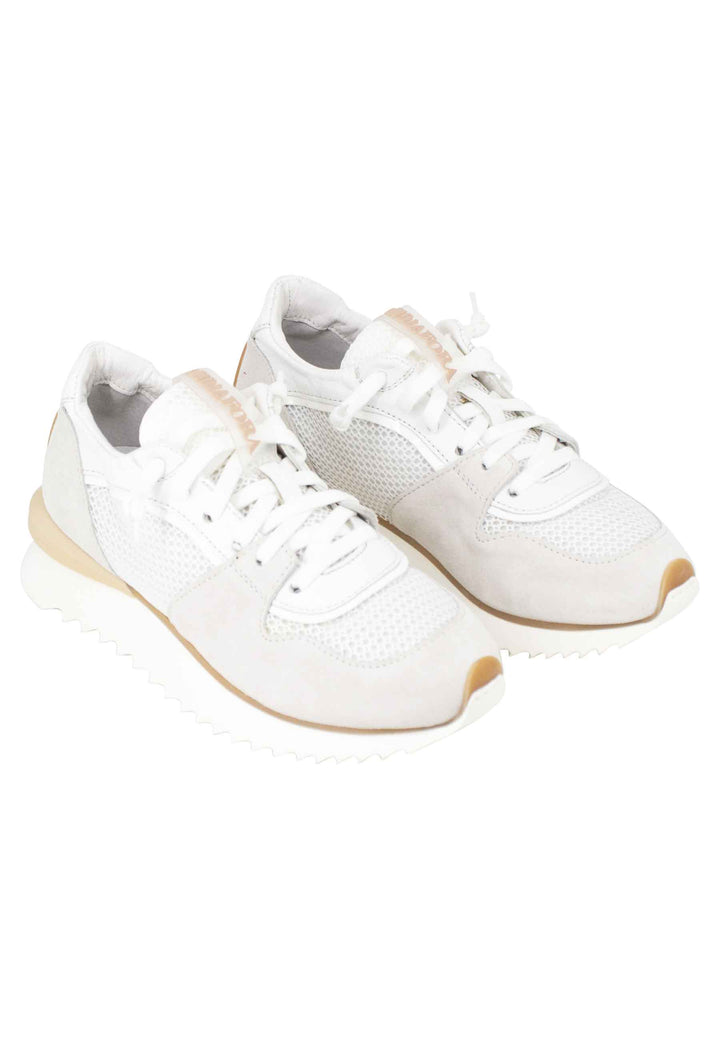 Spatarella Sneakers donna in pelle e tessuto bianco fondo running Vendite Flash