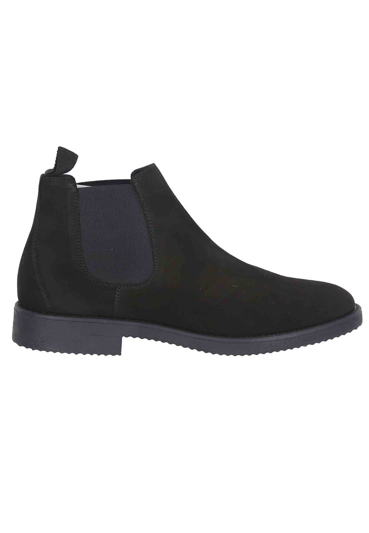 Spatarella Chelsea boots uomo in camoscio nero con suola in para Italia