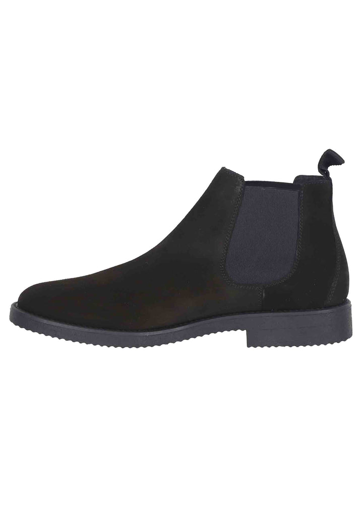 Spatarella Chelsea boots uomo in camoscio nero con suola in para Italia