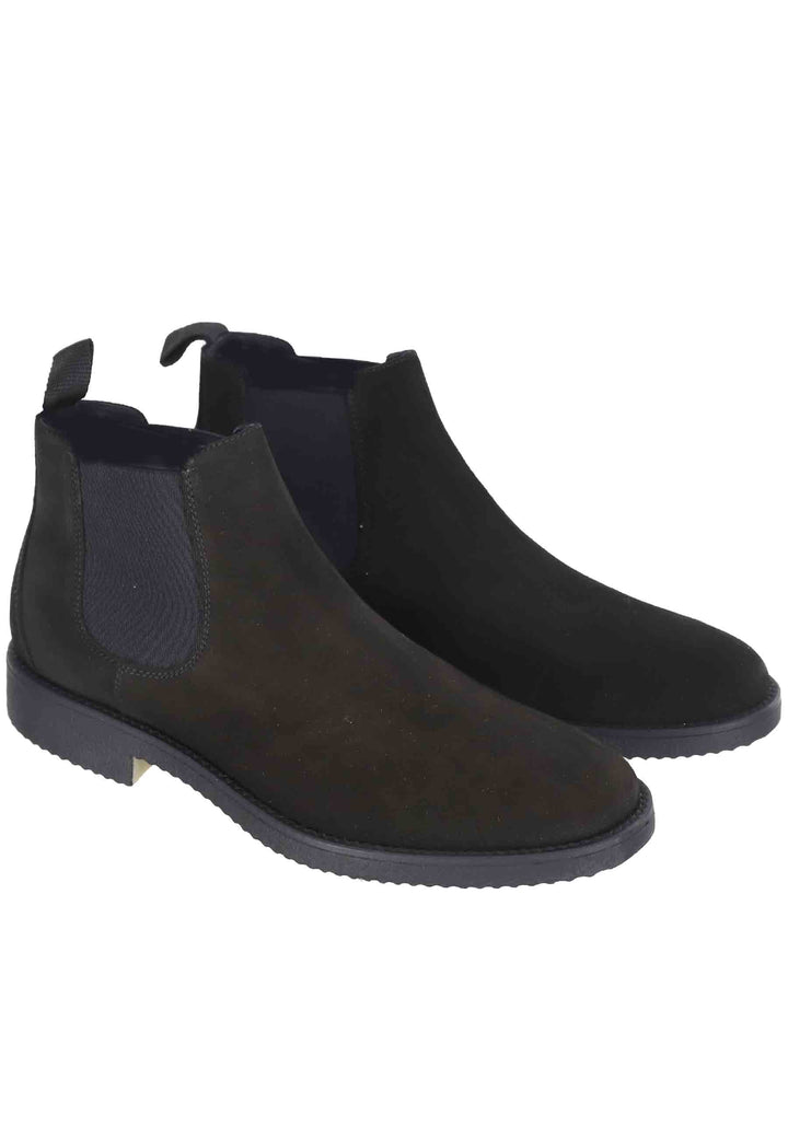 Spatarella Chelsea boots uomo in camoscio nero con suola in para Italia