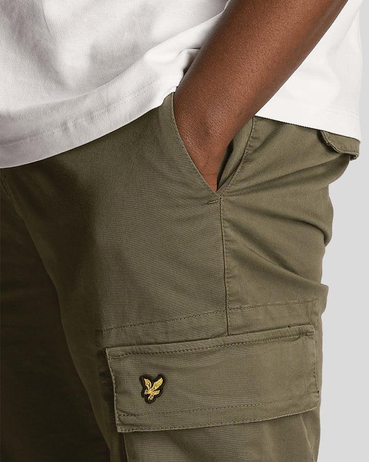 Spatarella Pantaloni cargo uomo in cotone verde Saldi